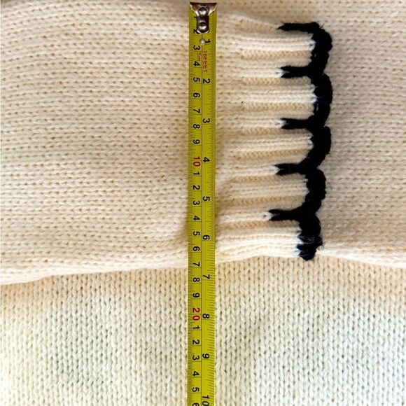 Grey Bandit ivory and black chunky crew neck sweater NWOT S - Picture 8 of 10